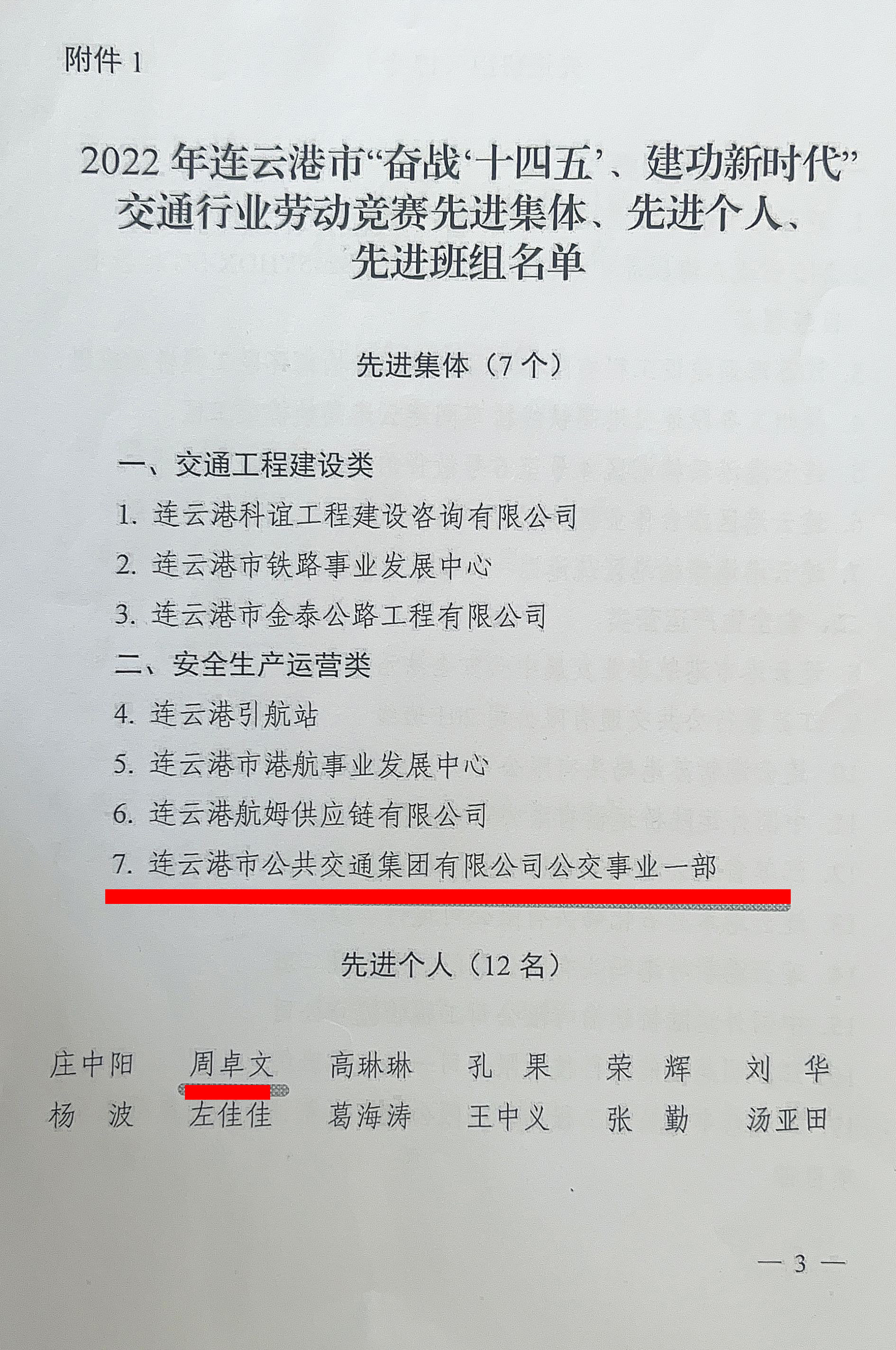 公交集團(tuán)公交事業(yè)一部喜獲“奮戰(zhàn)‘十四五’、建功新時(shí)代”勞動(dòng)競(jìng)賽先進(jìn)集體、先進(jìn)個(gè)人